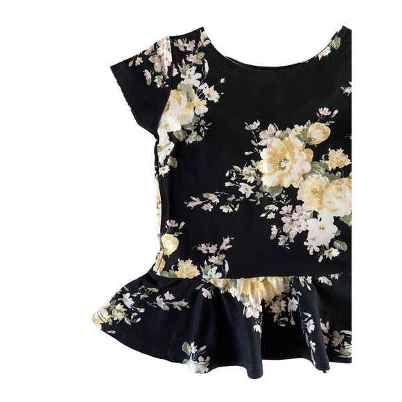 Toddler Peplum Floral Top Canadian Small Shop Handmade - Picture 3 of 6